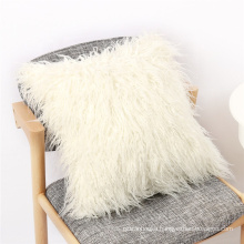Deluxe Home Decorative Super Soft  Faux Tibet Lamb Fur Cushion Mongolian Faux Fur Pillow